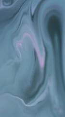 Sparkling liquid. Shimmer background. Defocused blue gray pink colorful paint stream water flowing on abstract acrylic creative art.