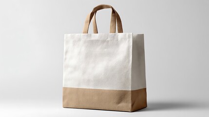 Stylish and sustainable paper shopping bag with attractive geometric and floral design elements