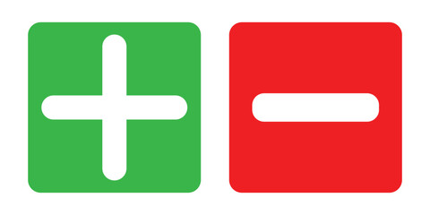Obraz premium Plus and minus vector icon in modern design style for web site and mobile app EPS 10