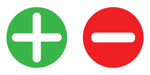 Obraz premium Plus and minus vector icon in modern design style for web site and mobile app EPS 10