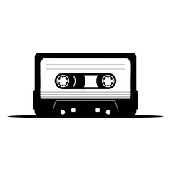 Obraz premium Retro cassette tape music audio recording media vintage sound technology nostalgia design element vector