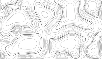 Topographic Map Vector Illustration with Contour Lines Landscape