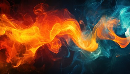 Fototapeta premium Innovative, Energetic Art: The Enchanting Fire Show Of Magic And Creativity With A Splash Of Abstract Inspiration. A Spectacular Experience.