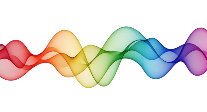 Abstract colorful wavy line for banner background isolated PNG with Transparent Background