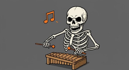 Skeleton Playing Xylophone