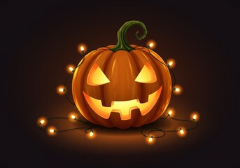 Illuminated Jack-o'-Lantern