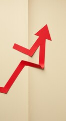 Red Paper Arrow Ascending Corner