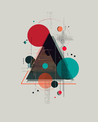 Creative vector illustration featuring a dynamic composition of abstract geometric patterns, ideal for a contemporary event poster design