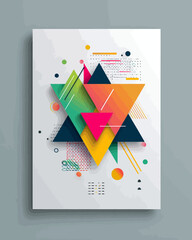 Vibrant abstract geometric background with a dynamic composition of colorful triangles for a modern event flyer or poster design