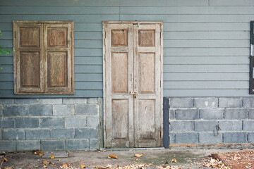 Wooden door and windows Beautiful old wood