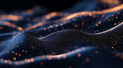 Dynamic abstract digital wave with glowing particles, perfect for data visualization or tech design