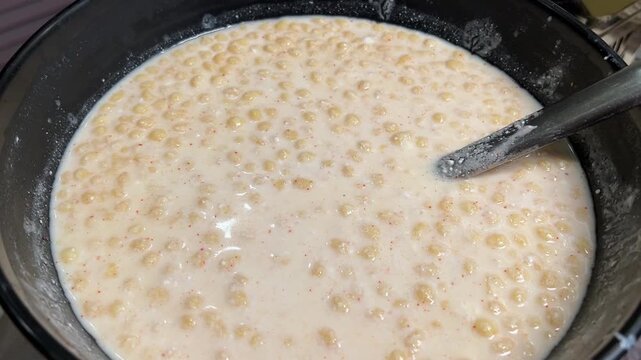 Bundi raita prepared in Indian style in a wedding in Kolkata