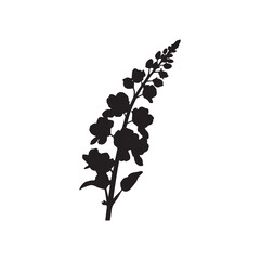 Naklejka premium Black Color Snapdragon Vector Silhouette Illustration, Solid White Background (3).eps