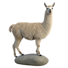 Fototapeta premium funny animal fails A standing llama with a textured coat and alert expression.