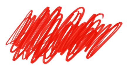 Scribbled Red Ink Stain isolated PNG with Transparent Background
