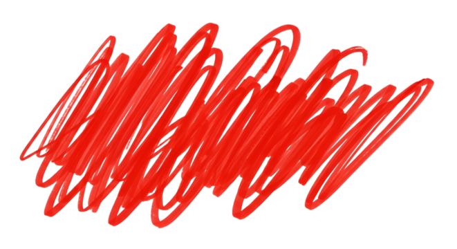Scribbled Red Ink Stain isolated PNG with Transparent Background