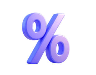 3d minimal percent icon. special discount concept. 3d illustration.