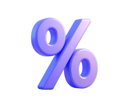 3d minimal percent icon. special discount concept. 3d illustration.