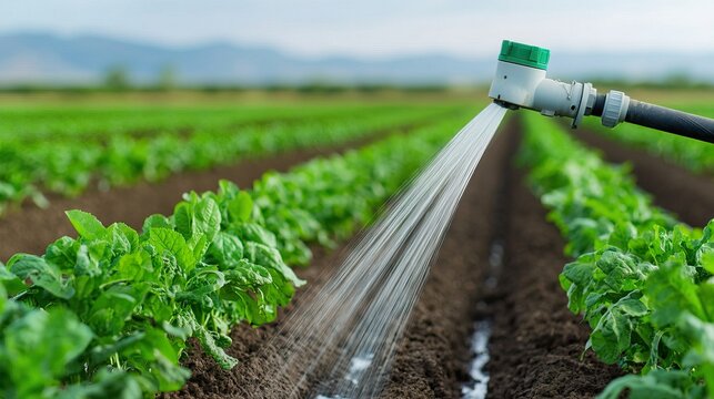 Automated precision irrigation system sensor node in soil, subtle moisture, plant root, water droplet