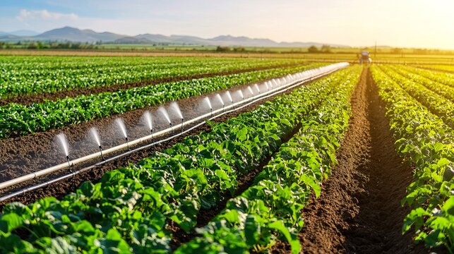 Automated precision irrigation system sensor node in soil, subtle moisture, plant root, water droplet