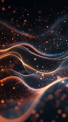 Dynamic abstract energy waves with glowing particles, perfect for futuristic backgrounds and designs