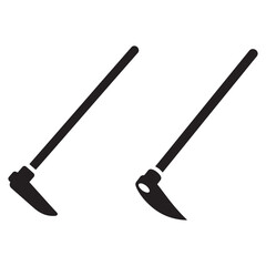 Hoe farming hand tool silhouette icon vector illustration