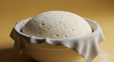 Close up of a sourdough bread dough in bowl