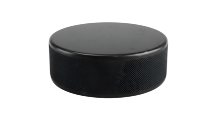 Black ice hockey puck isolated PNG with Transparent Background