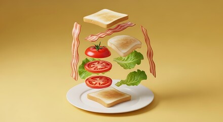 An exploded view of a sandwich
