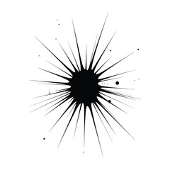 Obraz premium Black and white abstract vector of a single paint splash with fragmented edges for artistic, creative, and design graphic use