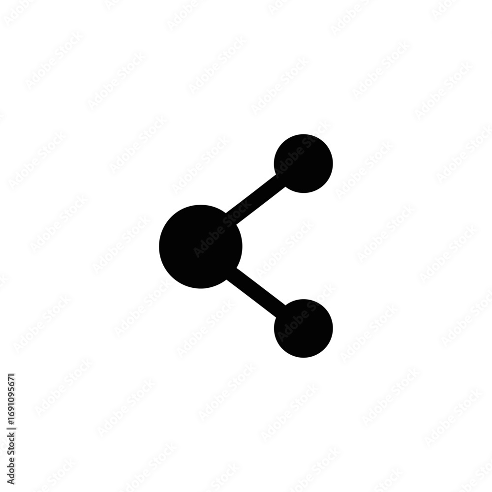 Aufkleber black share icon featuring connected circles on a white background in a simple minimalist style imag