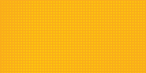 dot Yellow halftone pattern. Retro comic gradient background. Bright orange pixelated dotted texture overlay. Cartoon pop art faded gradient pattern.