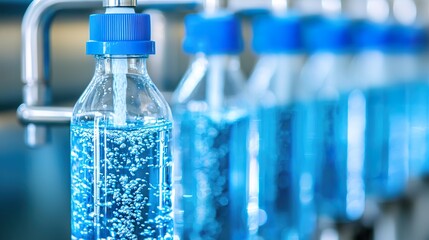 Decentralized urban water purification systems drawing water from local sources, visible filtration processes, providing clean drinking water to communities, self-sufficien