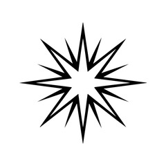 Sharp geometric starburst bursting energy symbol abstract starburst radiant light burst sparkle star shape cosmic vector
