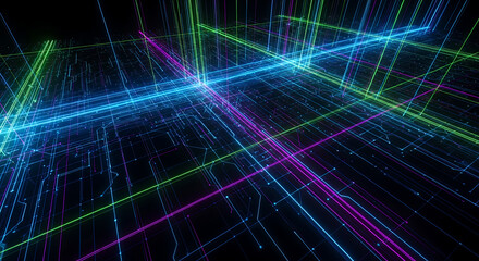 Obraz premium Futuristic Neon Tech Abstract Background