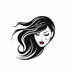 Beautiful woman face line art vector