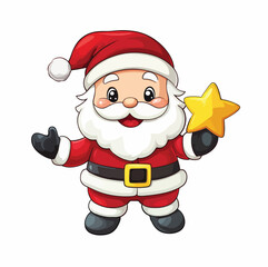 Santa Claus cartoon with star vector