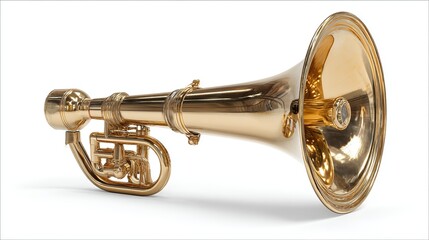 Obraz premium Stunning golden trumpet megaphone for impactful announcements and vintage marketing campaigns now available