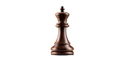 Elegant wooden king chess piece isolated on black background Strategic game of chess, leadership and power concept