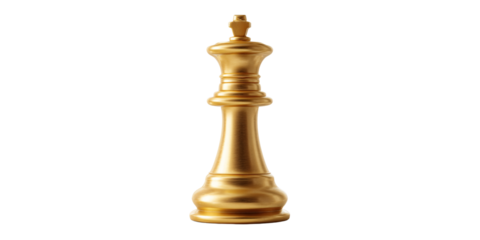 Golden king chess piece isolated on black background, symbol of strategy, leadership and power in business and competition