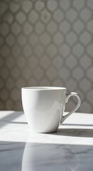 Fototapeta premium White Ceramic Cup on Marble Surface