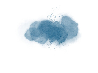 Blush blue watercolor stains Paint stroke hand drawn for illustration design, invitation and birthday .Abstract watercolor background.