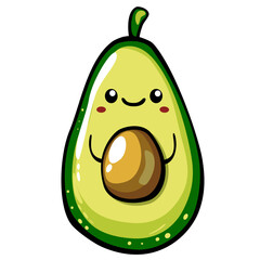 Avocado character design vector illustration isolated on white background. Avocado icon