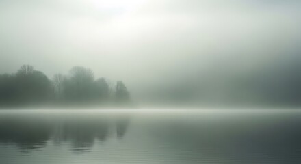 Fototapeta premium Misty Morning Lake Scene.