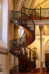 Santa Fe New Mexico Mystery Stairs in Loretto Chapel interior