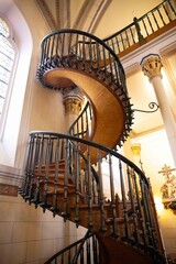 Santa Fe New Mexico Mystery Stairs in Loretto Chapel interior