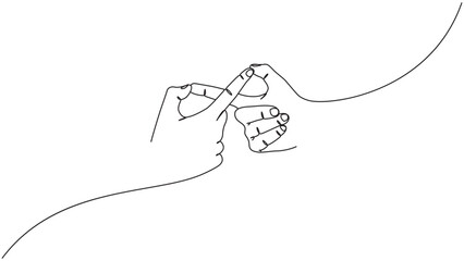Continuous line drawing of hands making an infinity symbol minimalist design