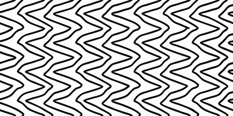 Black zigzag lines on a white background creating a dynamic and abstract visual pattern that repeats itself