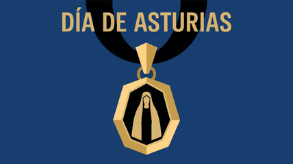 Día de Asturias Celebration Gold Medal Emblem