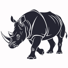 Obraz premium Powerful Stylized Rhinoceros Vector Illustration.